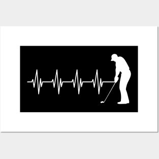 Golfer Heartbeat Posters and Art